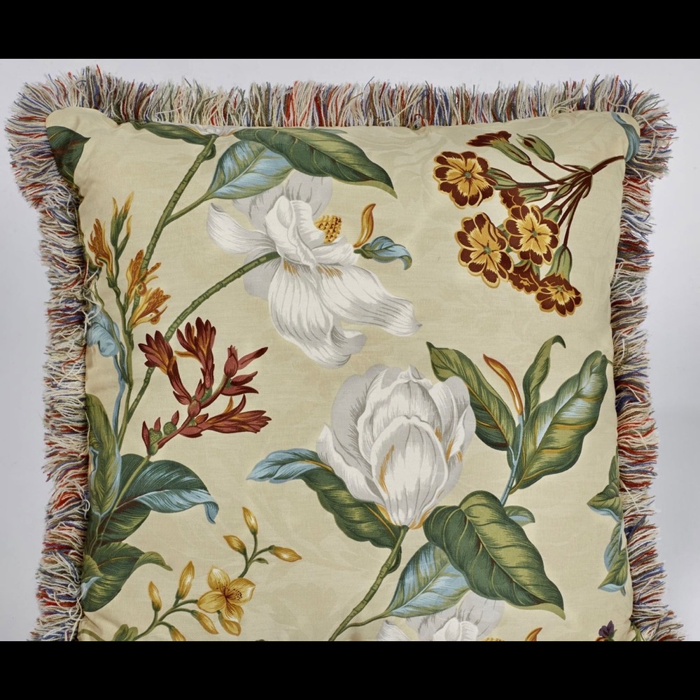 Williamsburg Colonial Garden Magnolia Floral Throw Pillows for bedding set
